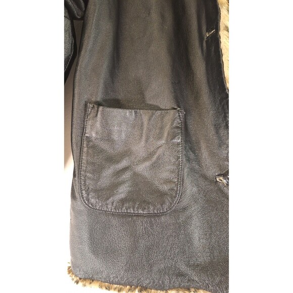 WILSONS LEATHER Coat Girls L Reversible Leopard Print Faux Fur Lined Winter Y2K - Picture 13 of 16